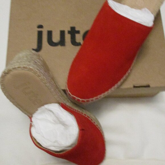 NEW JUTELIA Suede Wedge Espadrilles Slip On US 9 - 9.5 EU 40 New in Box - Picture 8 of 10